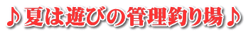 ♪夏は遊びの管理釣り場♪