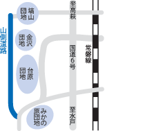 山側道路の地図