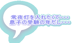 常夜灯を入れたくて・・・ 息子の受験の年だし・・・