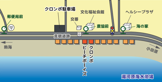 海の家クロンボ地図