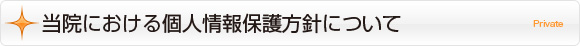 当院における個人情報保護方針について｜Privacy