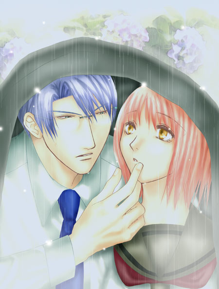 雨の中の二人