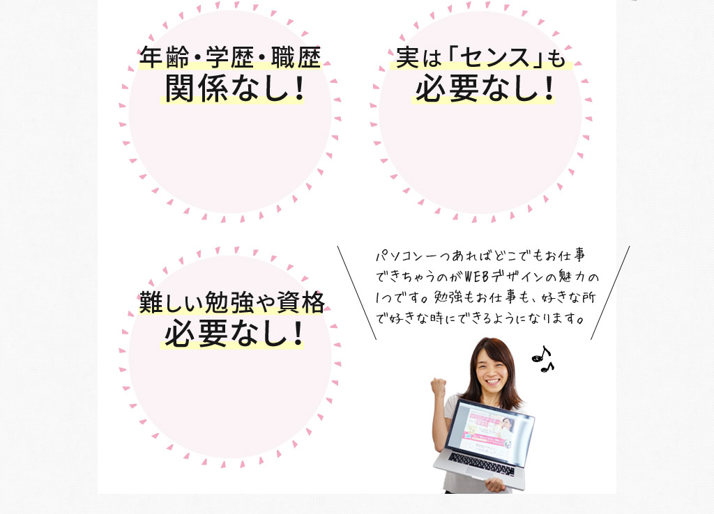 WEBデザイナーに誰でもなれるの？の下段文章
